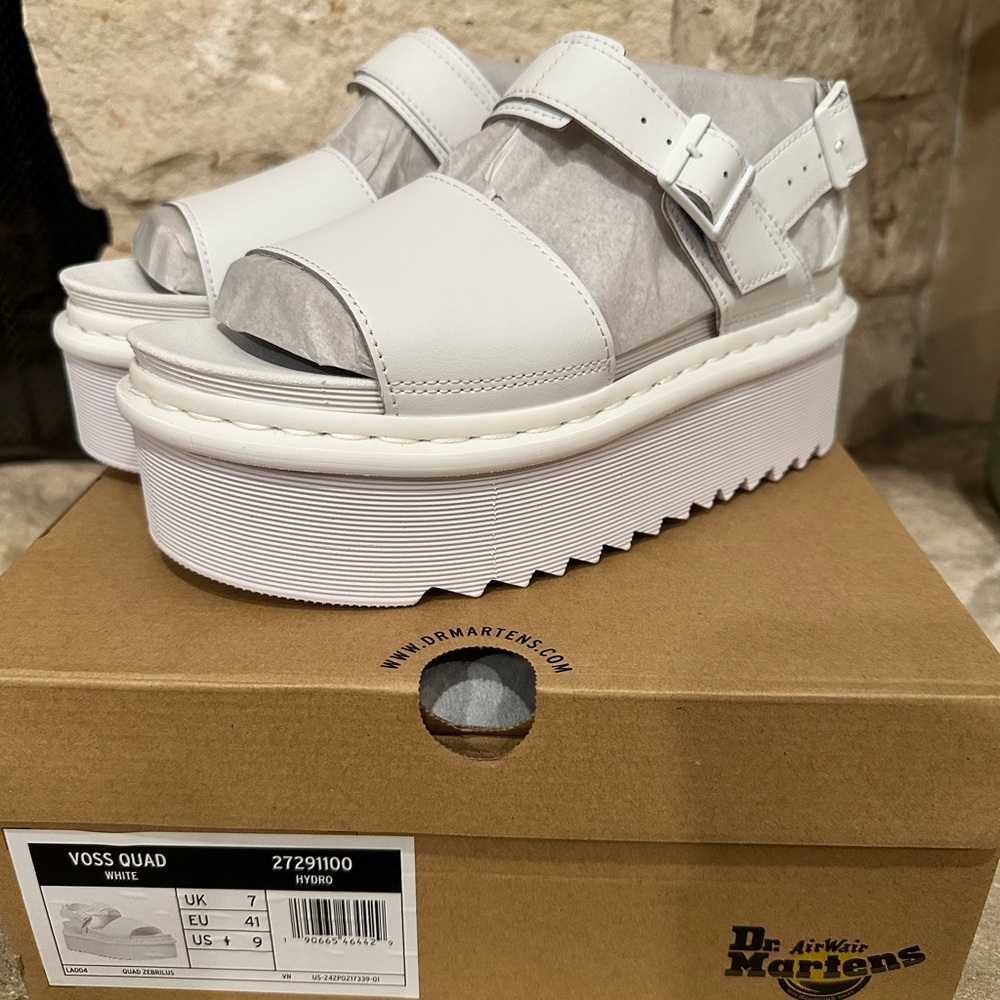 Dr. Martens Women's White Voss Quad Sandals